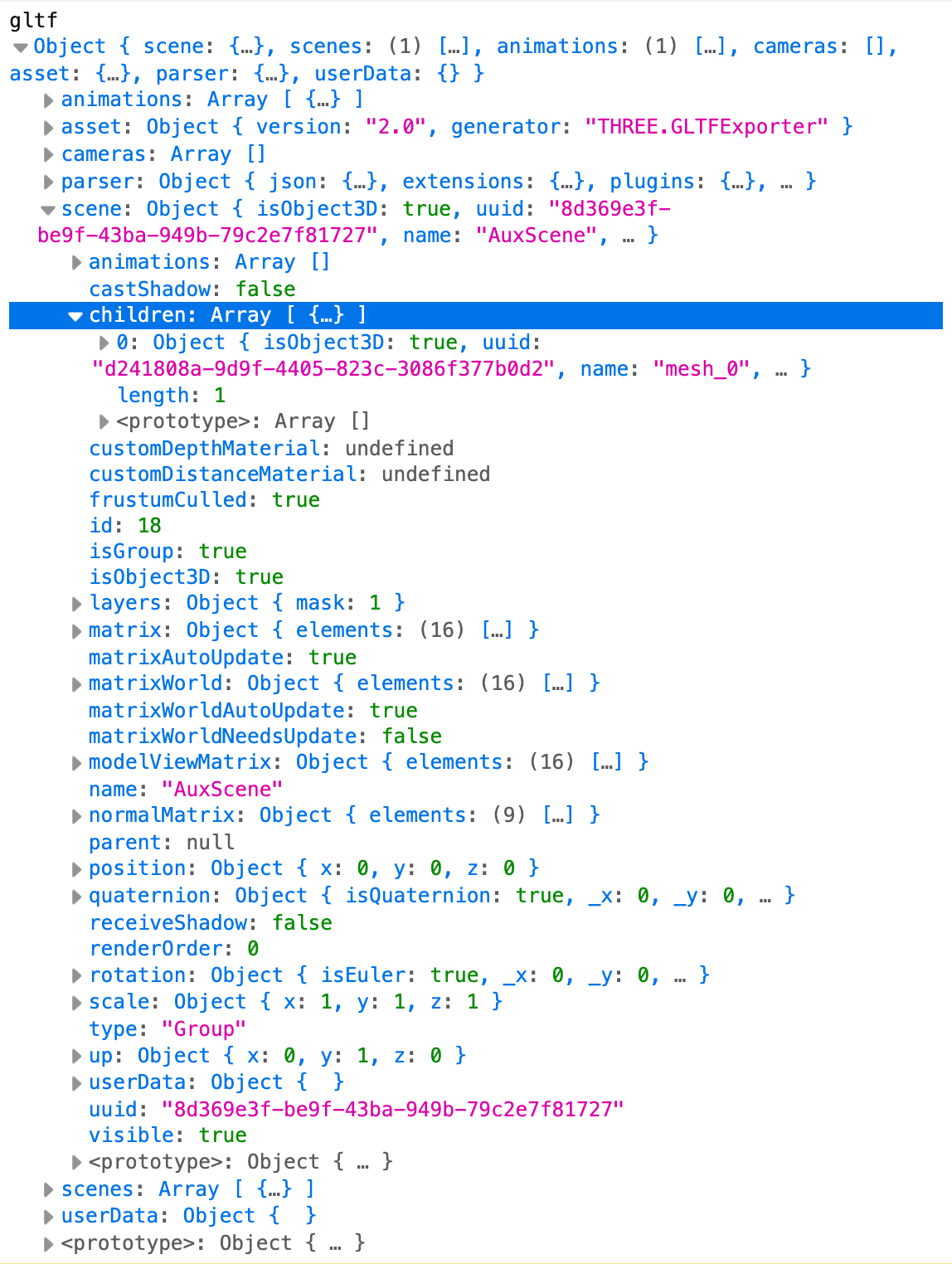 GLTF structure