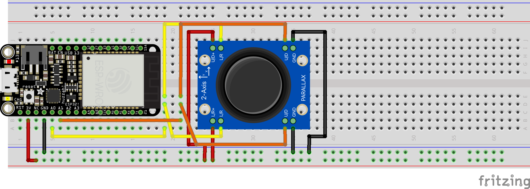 Parallax Joystick connected to HUZZAH32